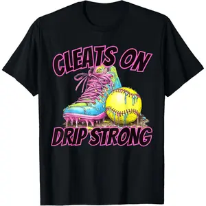 Softball Ice Cream Dripping Baseball Home Plate Drip Girls T-Shirt Graphic tees