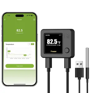 WiFi Refrigerator Thermometer with Freezer Alarm, Digital Fridge Temperature Sensor, Email & App Alert, 2-Year Data Export, Remote App Monitor for Kitchen, Fish Tank