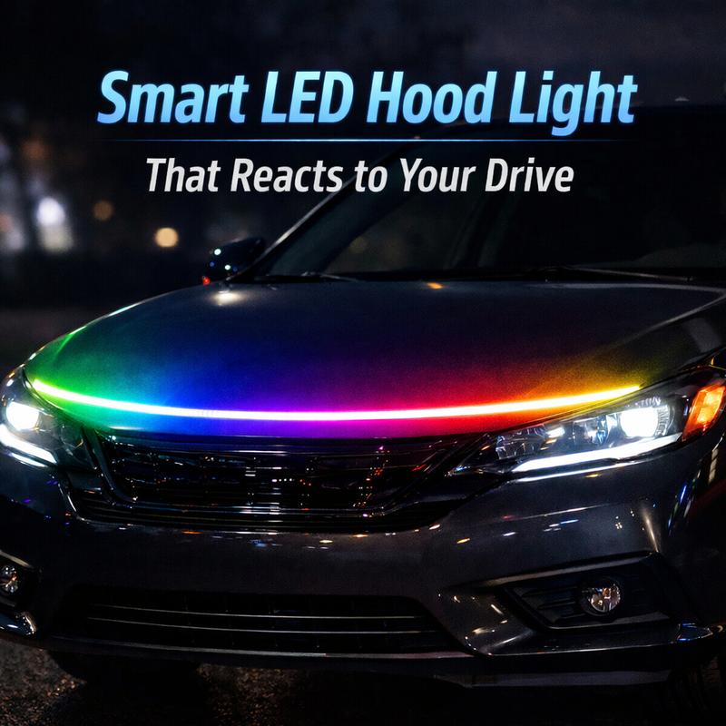 Smart Hood LED Light That Reacts to Your Driving – Auto RGB Flow Strip for Cars & Trucks | JAXEST