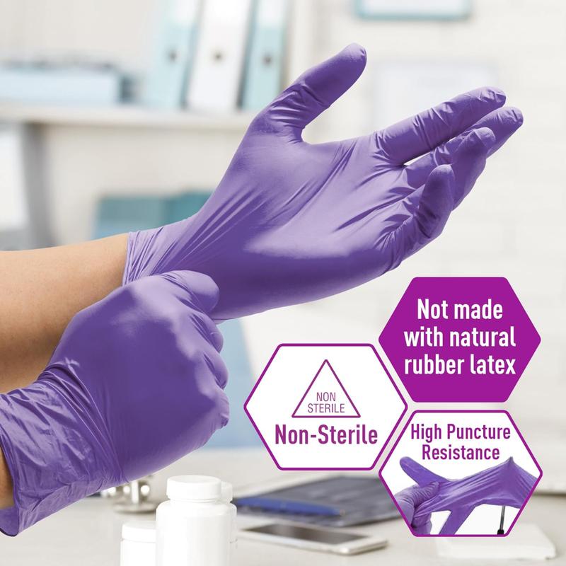 MedPride Powder-Free Nitrile Exam Gloves Iris Blue Medium - 100 Count Disposable Latex-Free Gloves Textured Fingertips Puncture-Resistant Beaded Cuff for Tattoo Artists Law Enforcement Medical Food Prep Cleaning