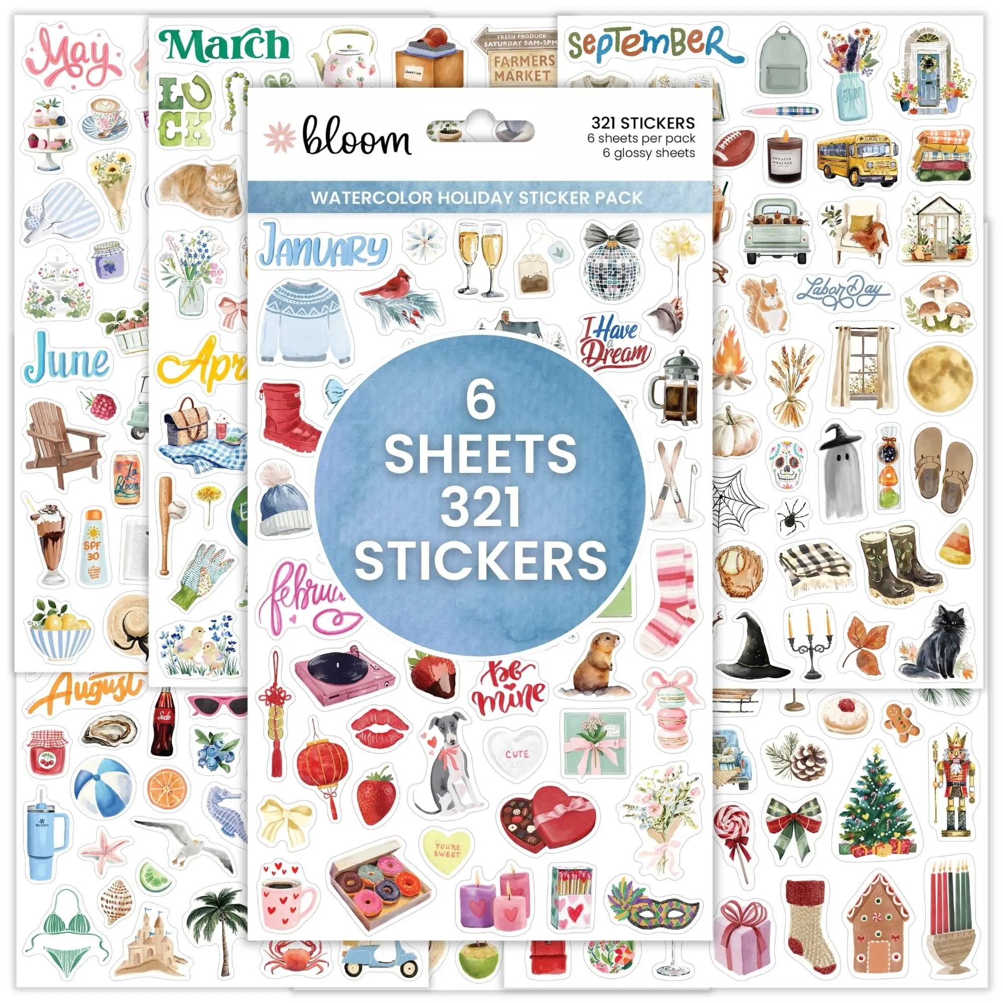 Planner Stickers | Watercolor Holiday