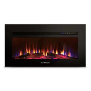 31 in. Greystone Glass Face Non-Natural Crystal Log Set Fireplace - 4 Color Bar, 4 LED Bars, Excellent Performance, Functionality, Black (SKU: 2022302071)