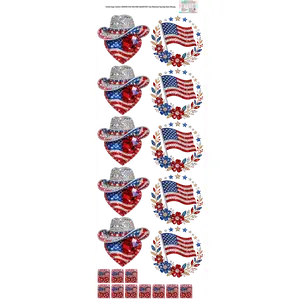 Faux Rhinestone Flag 60x22" DTF Ready to Ship Gang Sheet