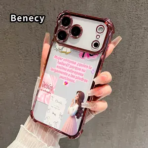 Faith & Virtue Pattern Phone Case Suitable for iPhone 17 Pro Max 16 15 Plus Air 14 13 12 11 E Four Corner Air Cushion Anti Drop Transparent Full Coverage Cover