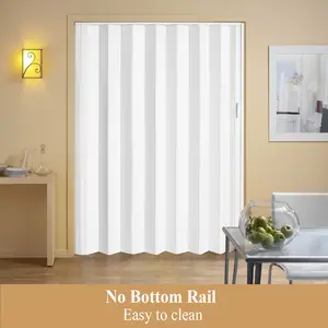 PVC Accordion Door Accordion Sliding Door 60X80 Inches with Installation Hardware Handle Lock for Bedroom Living Room Wardrobe