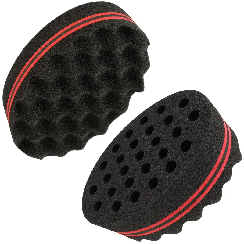 Double-Sided Hair Twist Sponge, Multifunctional Styling Tool for Afro Coils, Dreads & Bouncy Textured Curls - Unisex Haircare Accessory for Short & Long Curly Hair, Barber Supplies, Dreadlock Accessories