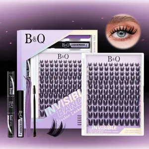 Bunny Kit l B&Q Doll Manga Anime Lash,8-18mm Clusters,Bond & Seal,Remover,DIY Eyelash Extensions,Week Lasting,Waterproof for Wet Lash Look Makeup Cosmetic Vacation Lash #dealsforyoudays