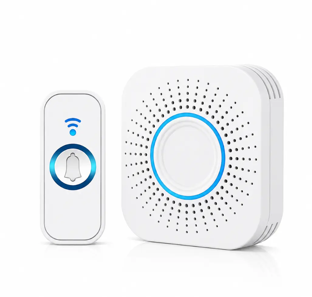 Waterproof Wireless Doorbell Kit - 1000ft Range, 5 Volume Levels, Mute Mode, Easy Setup for Home, Office, & Hearing-Impaired