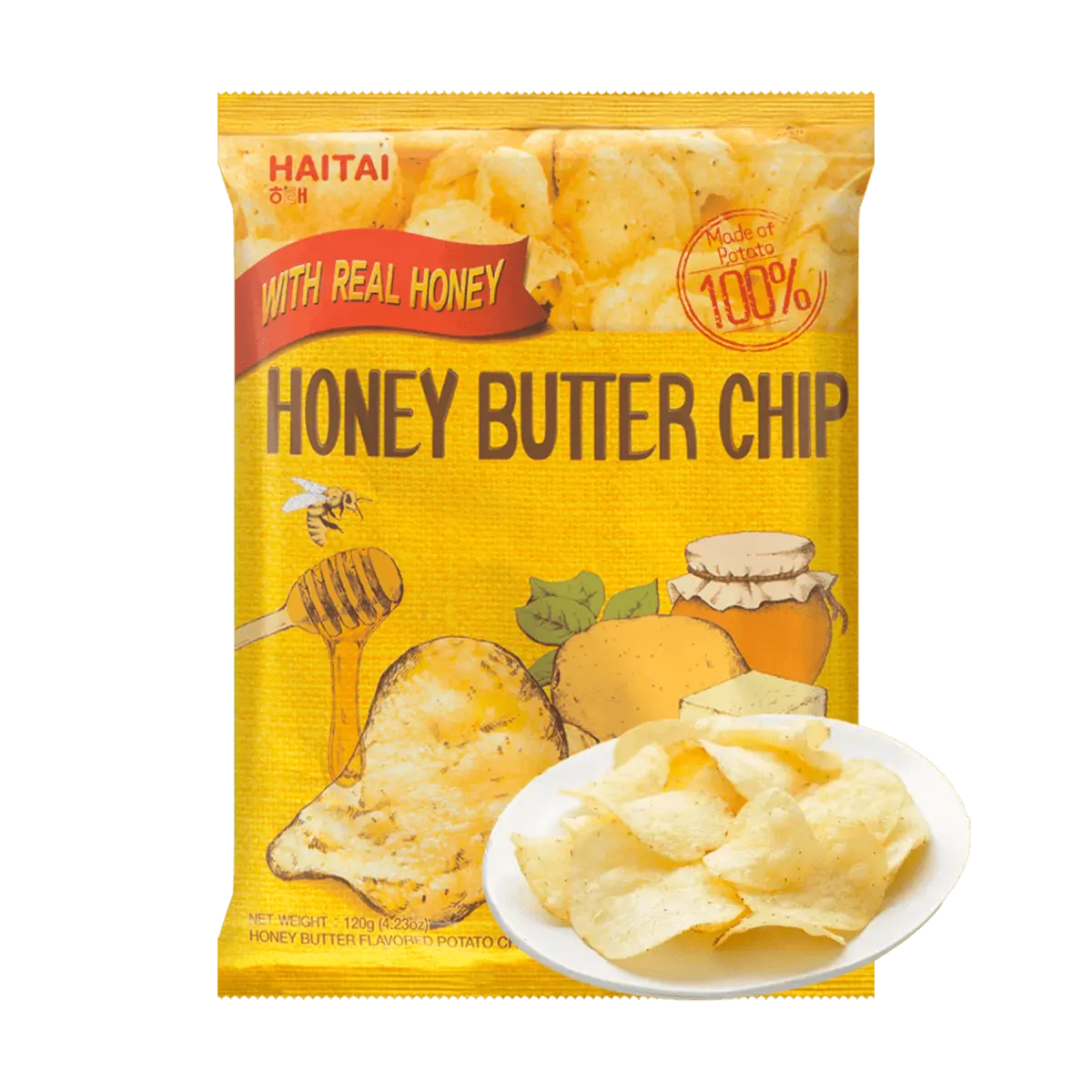 HAITAI Korean Honey Butter Potato Chips - 4.23oz/120g
