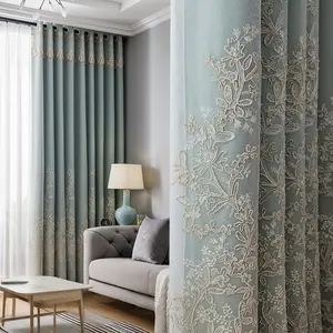 Double-Layer Blackout Curtain, Fabric & Gauze Integration, Heavy Drapes for Better Light Blocking, Easy Installation, Perfect for Home Decor, Home Decoration Curtain