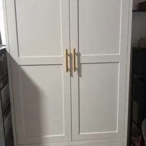 Metal Armoire Wardrobe Closet 71" Tall Bedroom Closet with Mirror 2 Drawers Adjustable Shelves and Hanging Rod Steel Clothes Closets and Storage for Bedroom
