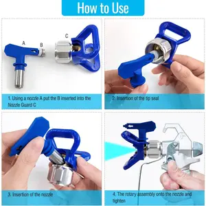 Pack 14 Heavy-Duty Reversible Airless Paint Sprayer Nozzle Filter - Compatible for Airless Spray Gun, Quick-Install Spray Tips with Wear-Resistant Metal Tips, Suitable for Paint Spraying Machine Parts