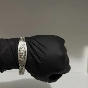 Chino Link Bracelet de la Santa Muerte de Plata 925