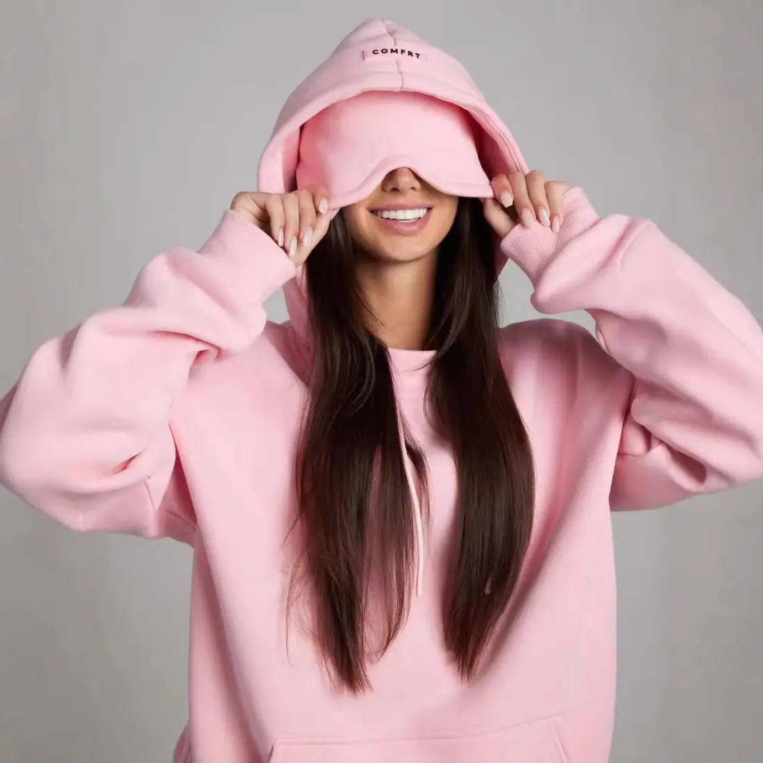Airplane Mode Travel Zip Hoodie | Zip Up Hoodie With Eye Mask For Travel & Airport Outfits