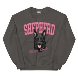 Black German Shepherd Mom Club Sweatshirt ~ Sweatshirt Unisex Apparel Relaxed Fit Printed in the USA Clothing Womenswear Casual and Comfortable