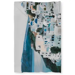 Begin Home Decor C1DCTXLWGOOEUG Travel in Greece Twin Size Extra Long Duvet Cover - Decor for Adventure Lovers
