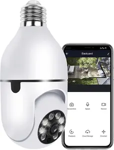 3MP Smart AI Bulb Camera with Alarm Monitoring, Full-Color Night Vision, Easy Installation, Motion Detection, Two-Way Voice Control, 5G/2.4G Dual-Band WiFi, US Local Cloud, and Power Cord Safety Socket.