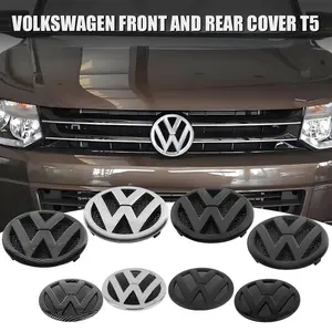 1/2Pcs ABS Car Front Grill Badge Rear Trunk Emblem Cover Accessories For Volkswagen VW Transporter T5 2010 2011 2012 2013 2014 2015