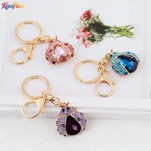 Multicolor Rhinestone Ladybug Keychain, Sparkly Alloy Insect Bag Charm Pendant, Bling Decor Accessory For Purse, Backpack And Car Key, Casual Daily Wear & Holiday Gift For Women