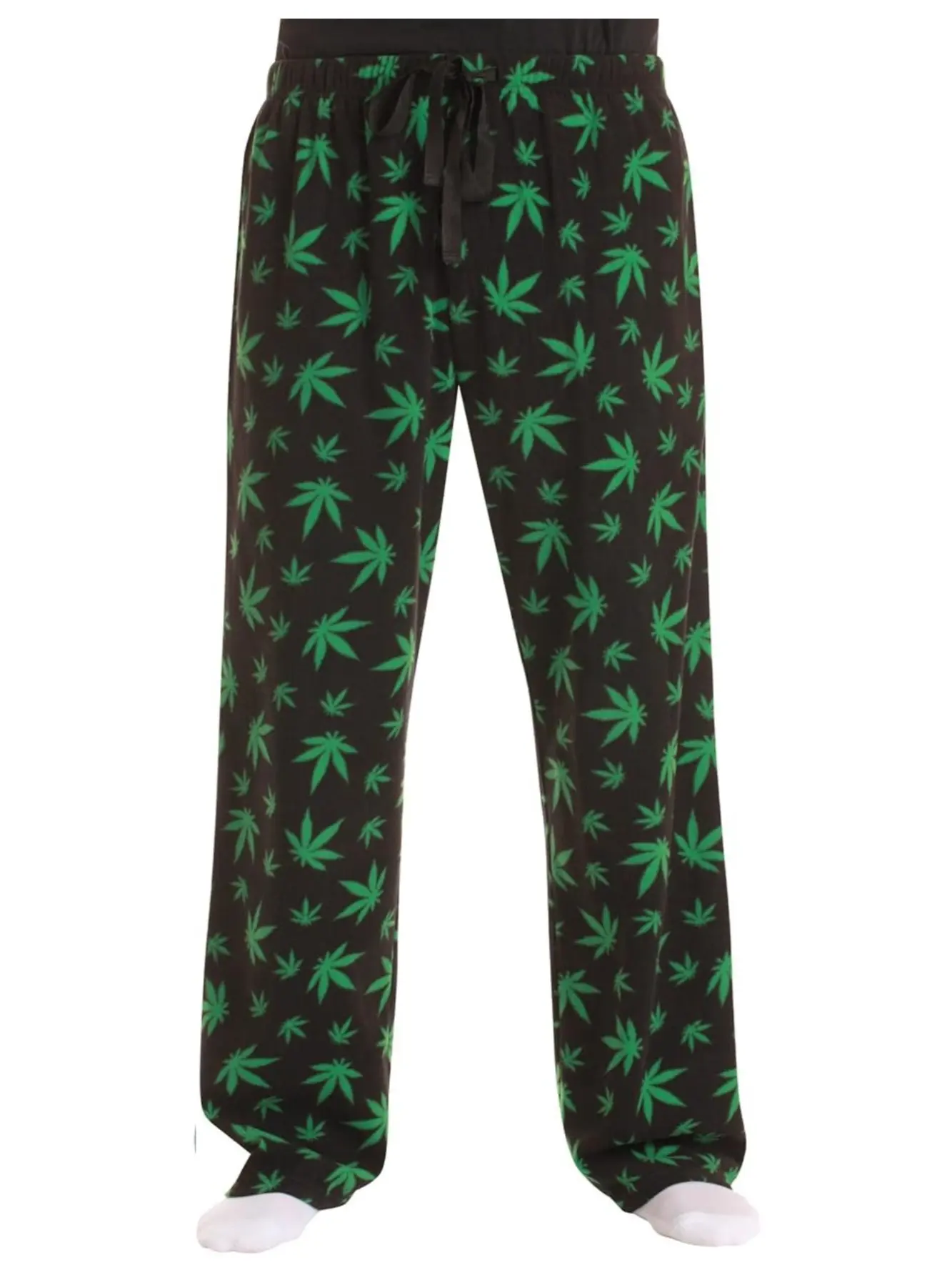 Weed Leaf Pajama Pants for Men Women, Stoner Marijuana Print Sleep Pants, 420 Cannabis Loungewear, Soft Comfy Loose Fit, Breathable Summer Warm Winter, Unisex Sleepwear Bottoms