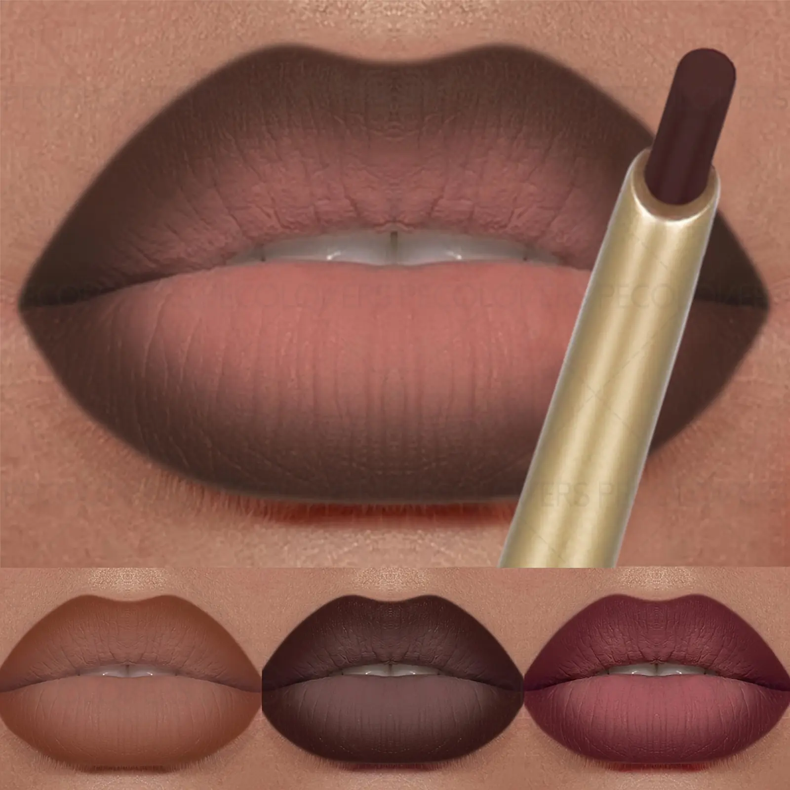 1PC Long-lasting Lip Liner and Lipstick Pencil - Moisturizing Semi-matte Formula, for Creating 3D Lip Contour and Lip Color Filling, Slanted Mouth Design, Waterproof Non-stick Cup, Easy To Apply, Suitable for Daily and Party, Lip Product, Lipliner