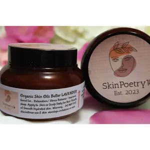 SkinPoetry1 LAVENDER Organic Skin Oil Butter 8oz Body Care Blend for Dry Irritated Skin - All-Natural Calming Solution