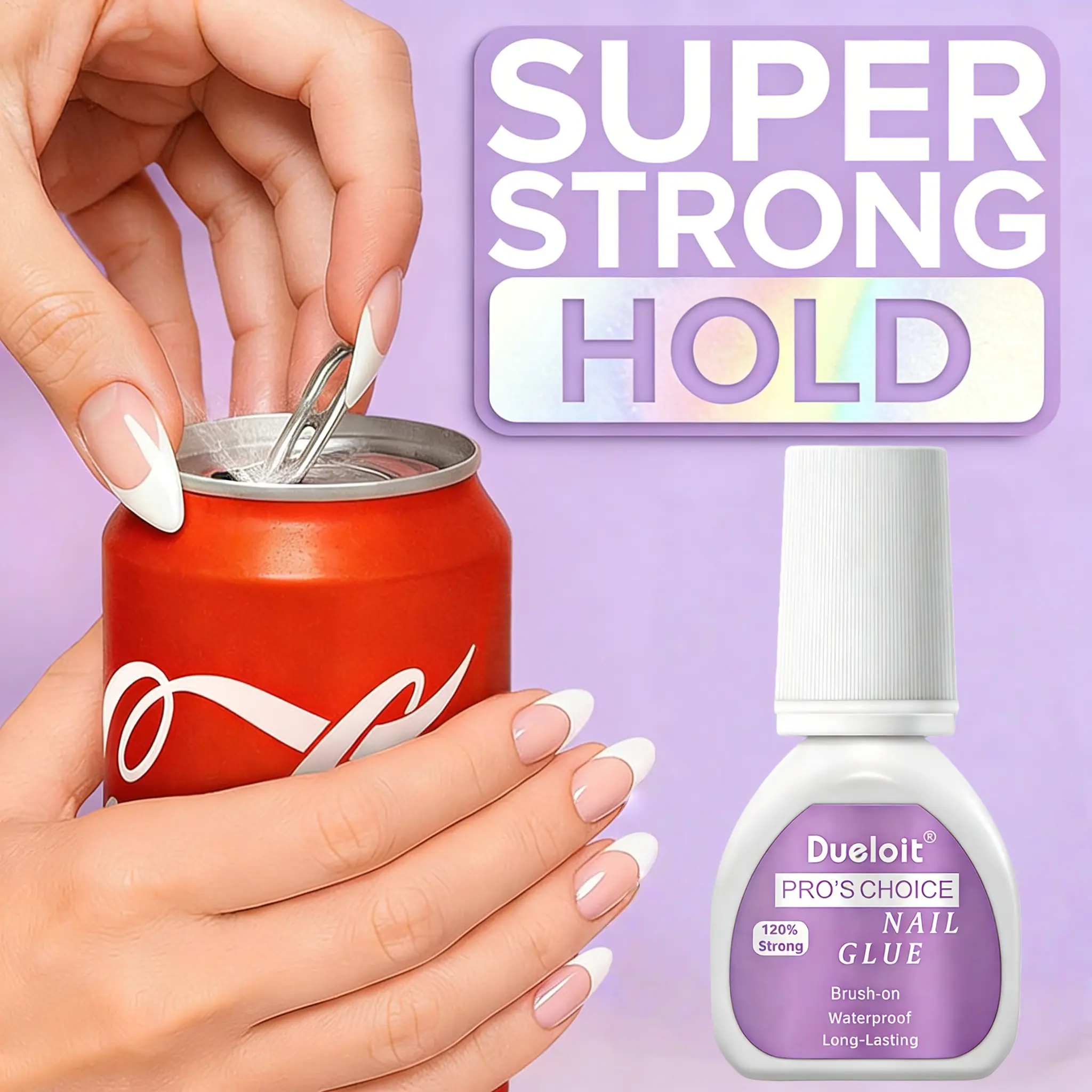 4/2pcs Nail Glue Super Strong, Long-Lasting 60+ Days, No Light Needed, Fast-Bonding, Heavy Duty Nail Glue For Press On Nails ForWomen, Nail Art, Nail Supplies, Extra Hold, Large Capacity,Gentle & Safe For Acrylic Nail
