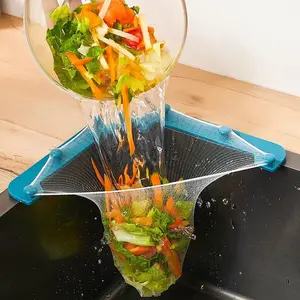 Sink Filter Rack Triangular Drain Basket White Grey Blue ABS Material 16.5x16.5cm Kitchen Utensils Draining Rack with 50 Filters