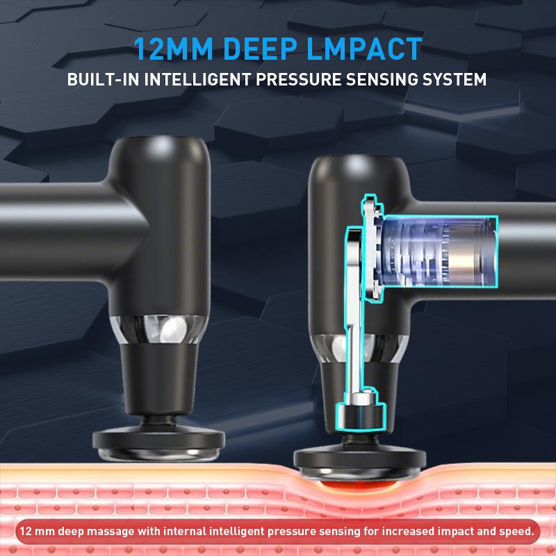 Muscle Massage Gun  with Replacement Heads, Deep Tissue Back Massager with LED Display, 20 Speeds Portable Electric Massage Device Comfort, Gift for Women & Men, Christmas New Year Gift