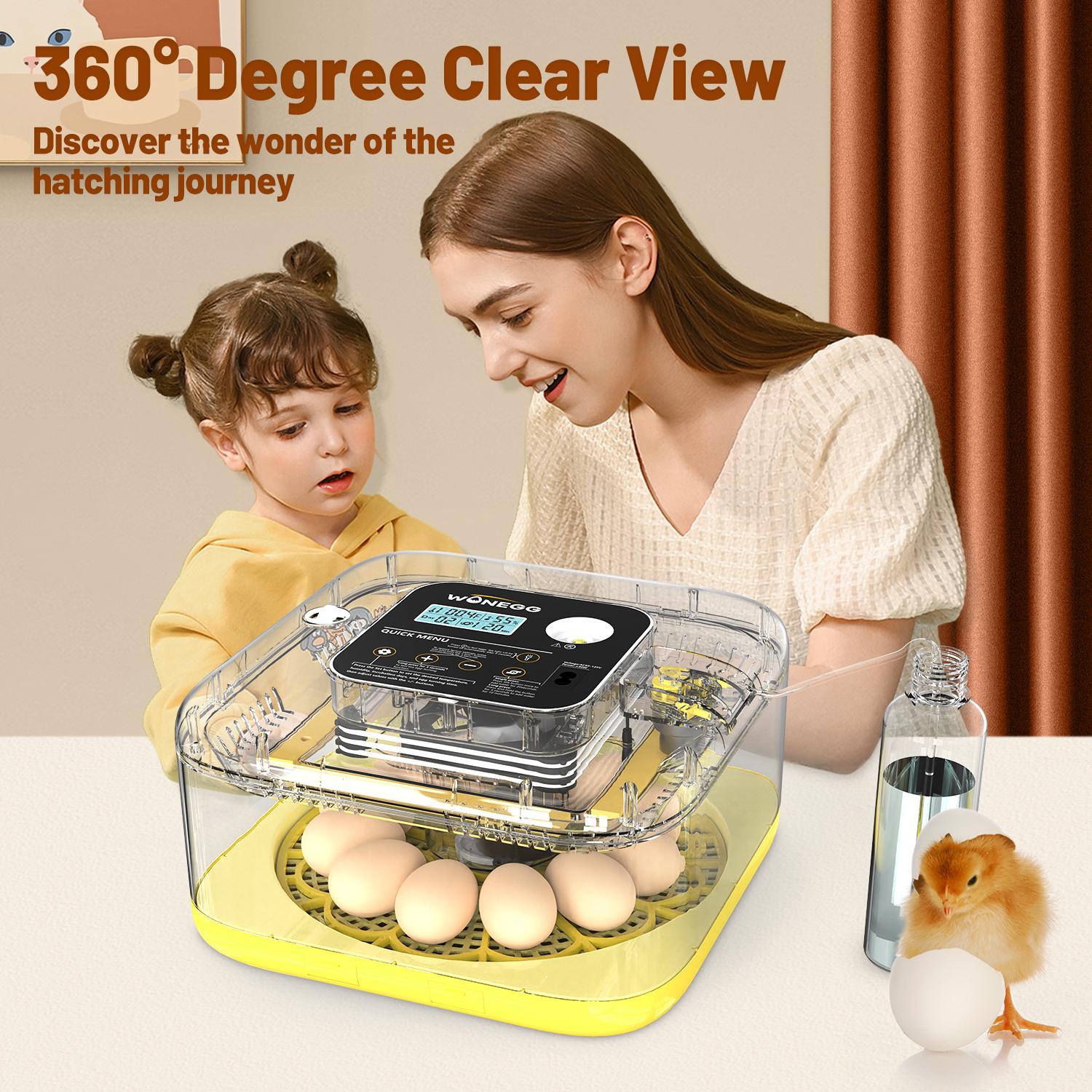 12 Egg Incubator for Hatching Eggs, Egg Incubators with Automatic Egg Turning, Temperature and Humidity Control, Egg Candler, Automatic Water Bottle Refill, Incubator for Chicken, Ducks, Goose