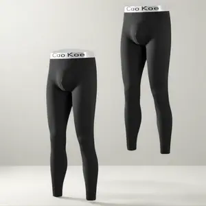 SERACAL 2-Pack Men's Fleece-Lined Thermal Leggings, Slim Fit Warm Base Layer Pants for Fall Winter Outdoor Activities