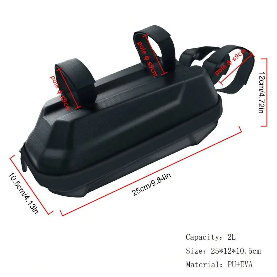 Mountain Bike Bags EVA Hard Shell Scooter Bag 2L Waterproof Electric Scooter Handlebar Bag Quick Release Cycling Tool Storage
