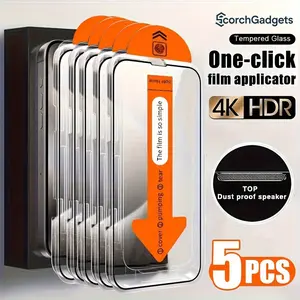 [5-Pack] HD Dust-Proof Protective Film for iPhone 13-17 Pro Max Plus Air Series HD Tempered Glass Film Protector - Anti-Fingerprint, Full Screen Coverage