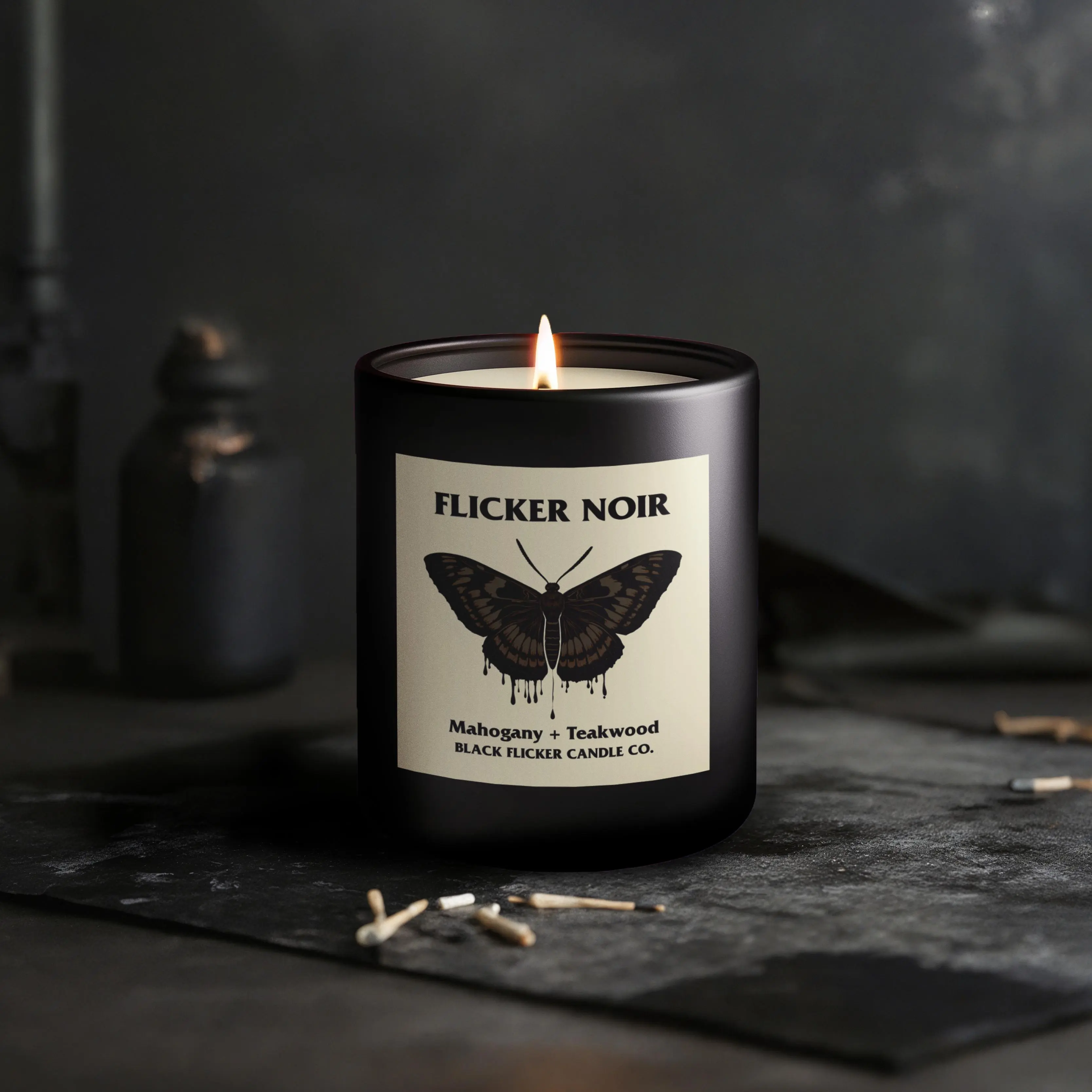 🏴 Flicker Noir - Matte Black 10oz Soy Candle
