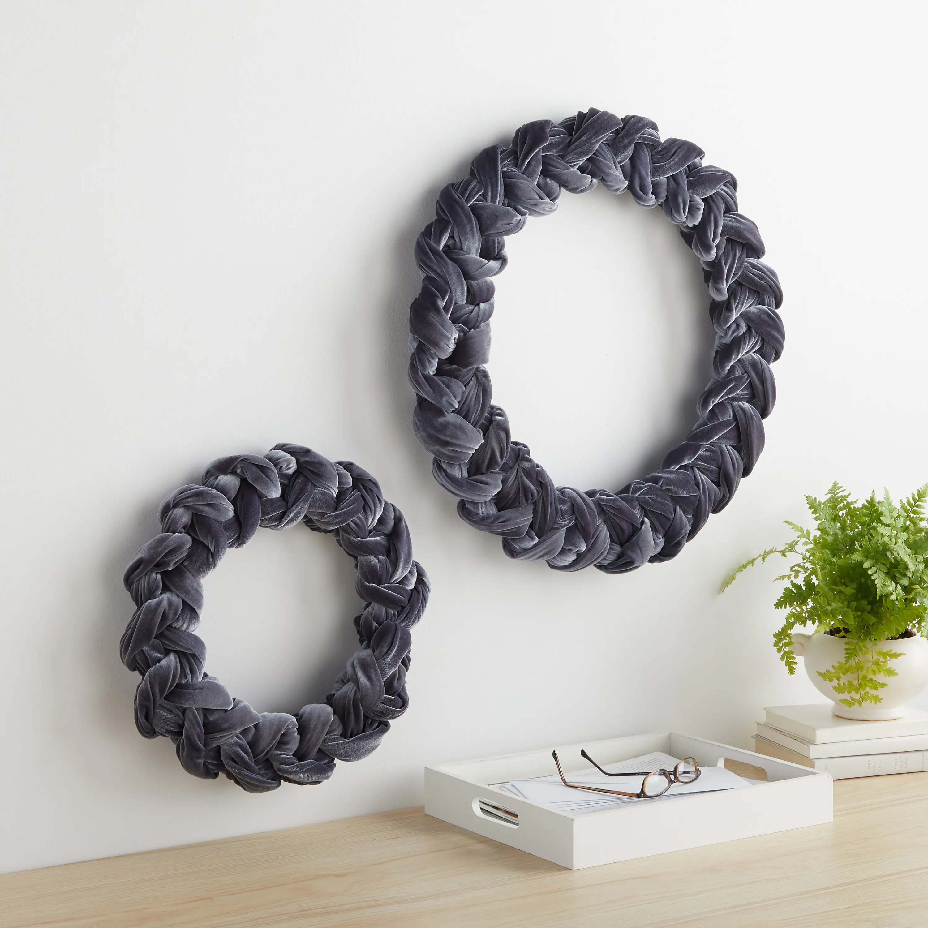 Gray Velvet Wreath, Wall Decor, Front Door Wreath, Spring Summer Door Decor, Cozy Modern Home, Wall Hanging, Wedding Decor