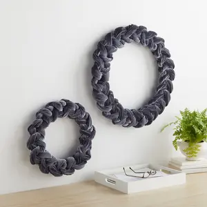 Gray Velvet Wreath, Wall Decor, Front Door Wreath, Spring Summer Door Decor, Cozy Modern Home, Wall Hanging, Wedding Decor