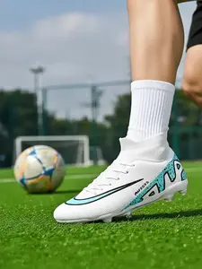 Men's High Top Football Shoes, Comfortable Lace Up Soccer Shoes, Professional Football Cleats, Football Training Shoes for All Seasons, Football Field Boots