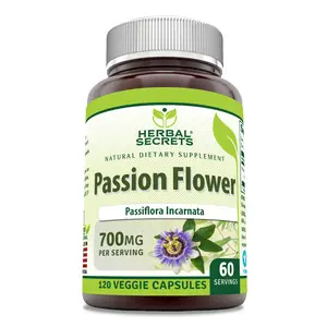 Herbal Secrets Passion Flower Supplement | 700 Mg per Serving | 120 Veggie Capsule | Non-GMO | Gluten-Free | Made in USA