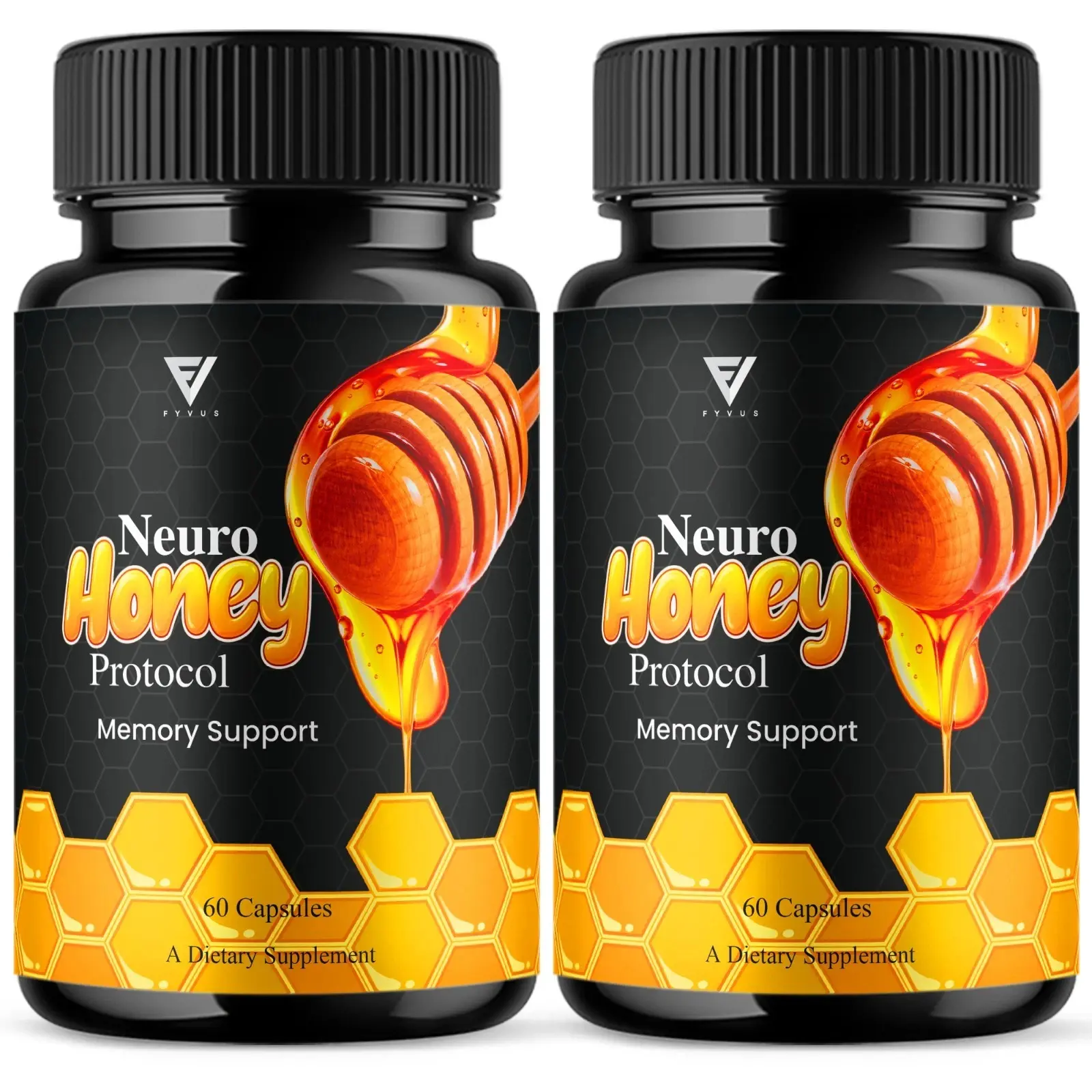 (2 Pack) Neuro Honey Protocol Memory Support Premium Supplement (120 Capsules)
