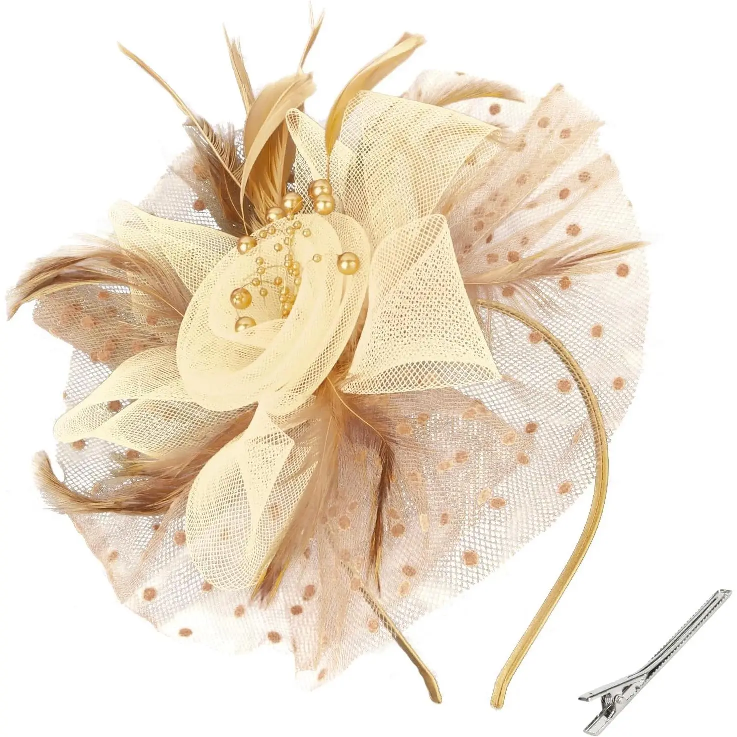 Fascinators Hats for Women Tea Party Flower Pearl Feather Wedding Fascinator Hat Derby Hats for Women Girls Fascinators Hats for Women Tea Party Flower Pearl Feather Wedding Fascinator Hat Derby Hats for Women Girls