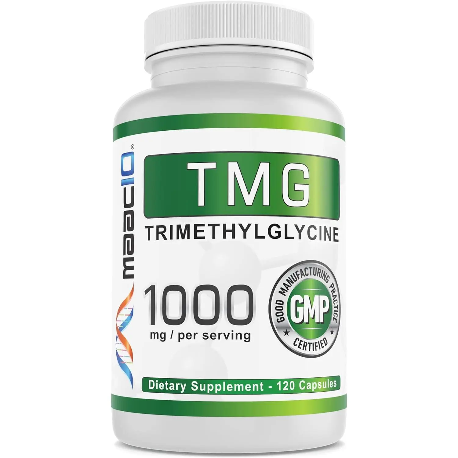 MAAC10 TMG 1000mg Trimethylglycine - Methylation & Heart Health Support - Cellular Detox & Energy Boost - 120 Capsules - GMP Certified - Healthcare Supplement