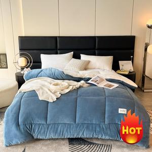 solid color fabric comfortable warm comforter, 1 count soft comfy breathable quilt for all season without pillow, duvets bedding supplies for home bedroom hotel, super fluffy duvet, breathable duvet set