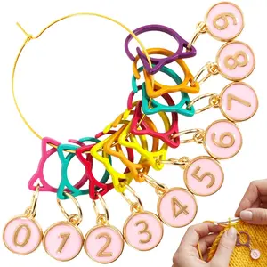 10pcs Cat Crochet Marker Set, Cute Alloy Crochet Counters (with 0–9 Numbers), Multicolored Crochet Markers, DIY Crochet and Sewing Accessories, Crochet Supplies Kit – Assorted Colors