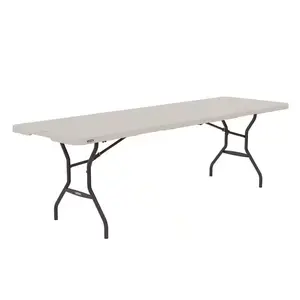 Lifetime Fold-in-Half Table 8 ft. Almond Design with Comfortable Tabletop