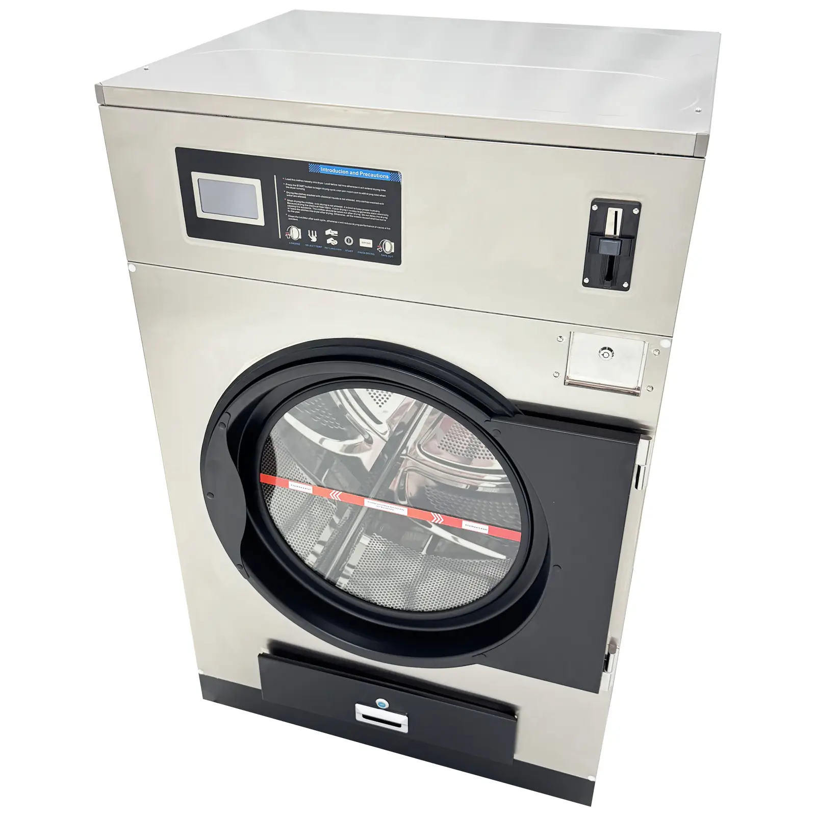 YOKOMA 35LB Coin-Operated Automatic Clothes Dryer 110V, Industrial Commercial Self-service Laundry Drying Equipment