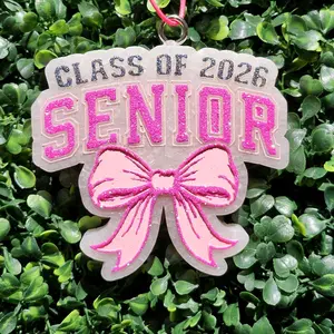 Senior Class Of 2026 With Bow Car Freshie Design For Graduation