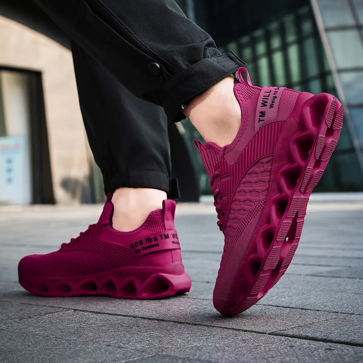 Women's High-Top Athletic Running Trainers - Lightweight Breathable Blade Shoes with Shock-Absorption, Anti-Slip Sole, Shoelace Design, Sporty Chic, Black Lace Casual Trainers, All Seasons for Jogging, Fitness, Casual Wear