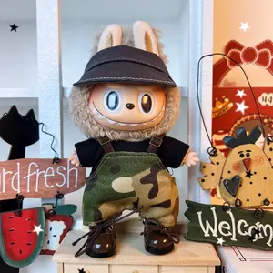 New Corduroy (Clothes Only) For Labubu Doll Clothing Set Hat 17cm Clothes Shoes Doll DIY Accessories Training Sitting Party Games Toys Gifts