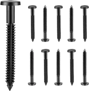 50-Pack 3 Inch Vinyl Shutter Fasteners, Black Window Shutter Pegs, Peg Lok Pin, Screws & Shutter Spikes Anchors for Exterior Wood, Aluminum & Vinyl Window Shutters