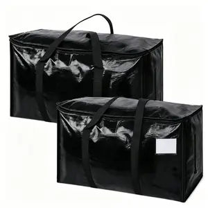 2 Pack Extra Large Heavy Duty Moving Bags 24 Gallon Foldable Storage Totes with Portable Carrying Handles Packing Box Alternative Organizer Bags for Clothes Blanket Comforter Bedding College Dorm Room Essentials Waterproof Space Saving Luggage Bag 2026